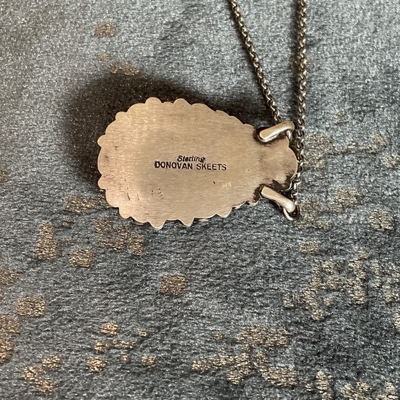 Gorgeous SS Kingman Turquoise Necklace Handcrafted by Donovan Skeets. - Picture 3 of 5